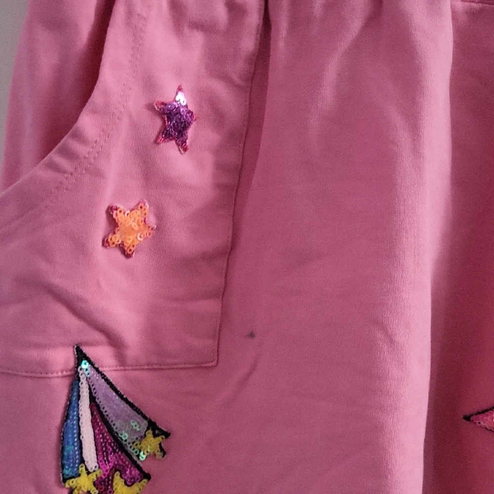 Baby Sara Pink Kids Dress with Colorful Shine Design - 6